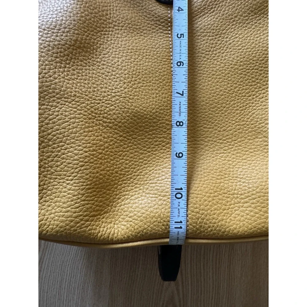 Dooney‎ & Bourke Yellow Mustard Backpack With Brown Leather Handle and Straps